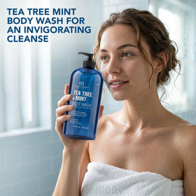 Botanic Hearth Tea Tree & Mint Body Wash 16 fl oz side view
