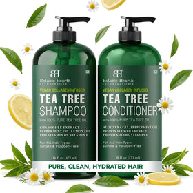 Botanic Hearth Vegan Collagen Tea Tree Shampoo front view 16 fl oz