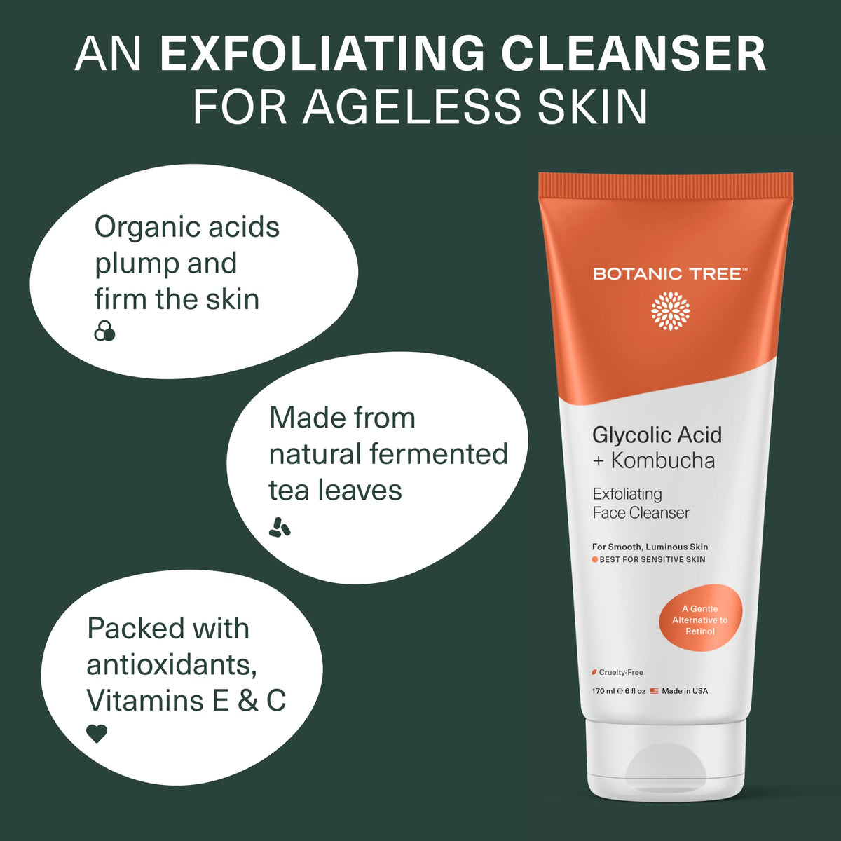Botanic Tree face wash bottle with label details