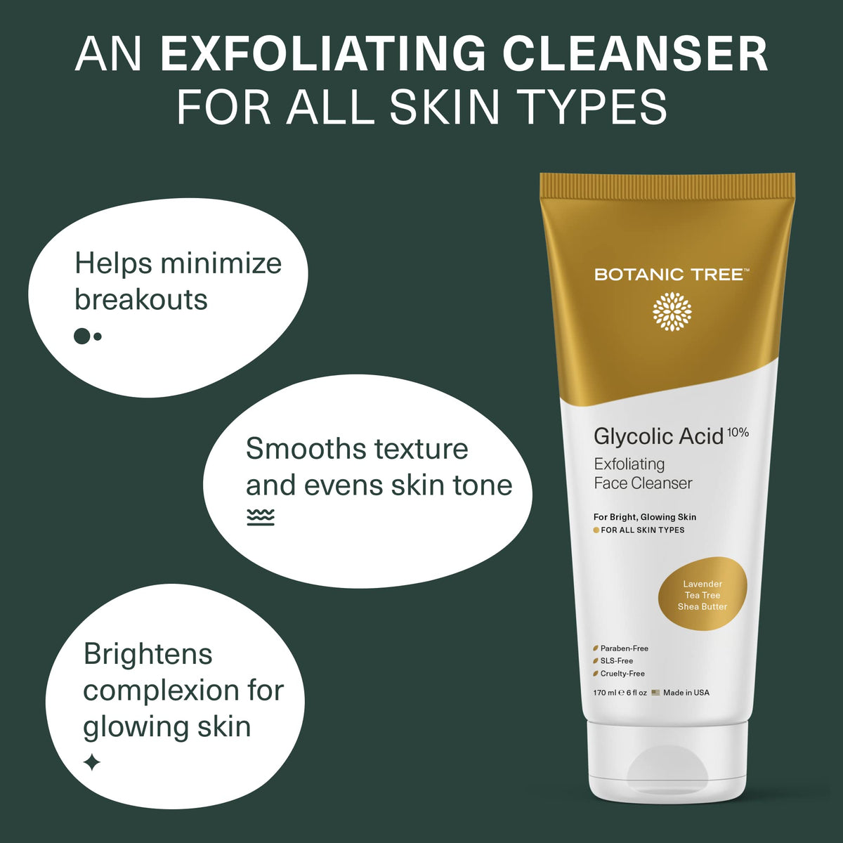 Botanic Tree Glycolic Acid Face Wash back view