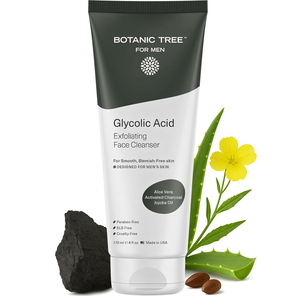 Botanic Tree Glycolic Acid Face Wash for Men front view