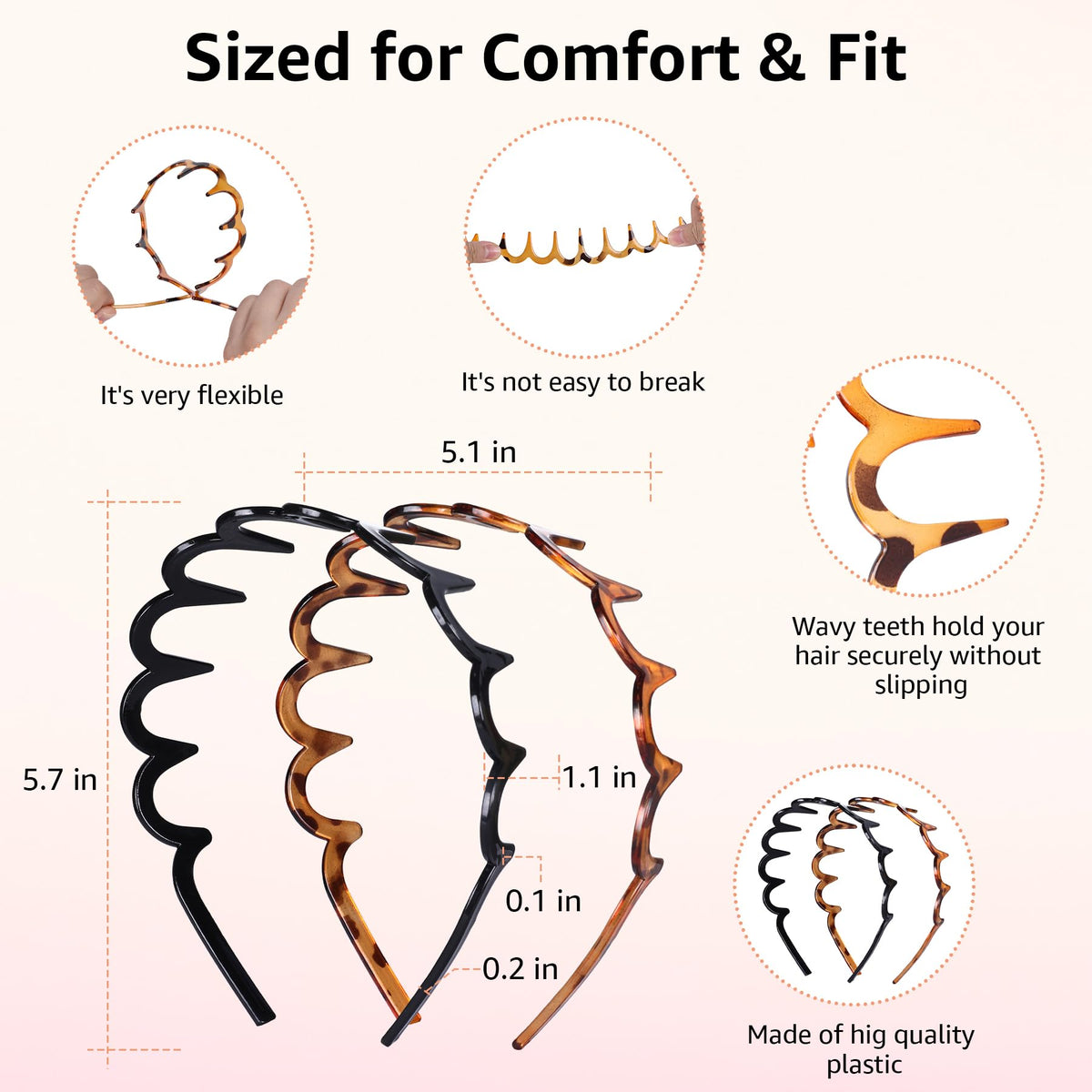 Botanikind Zig Zag Headband showing high cranium design