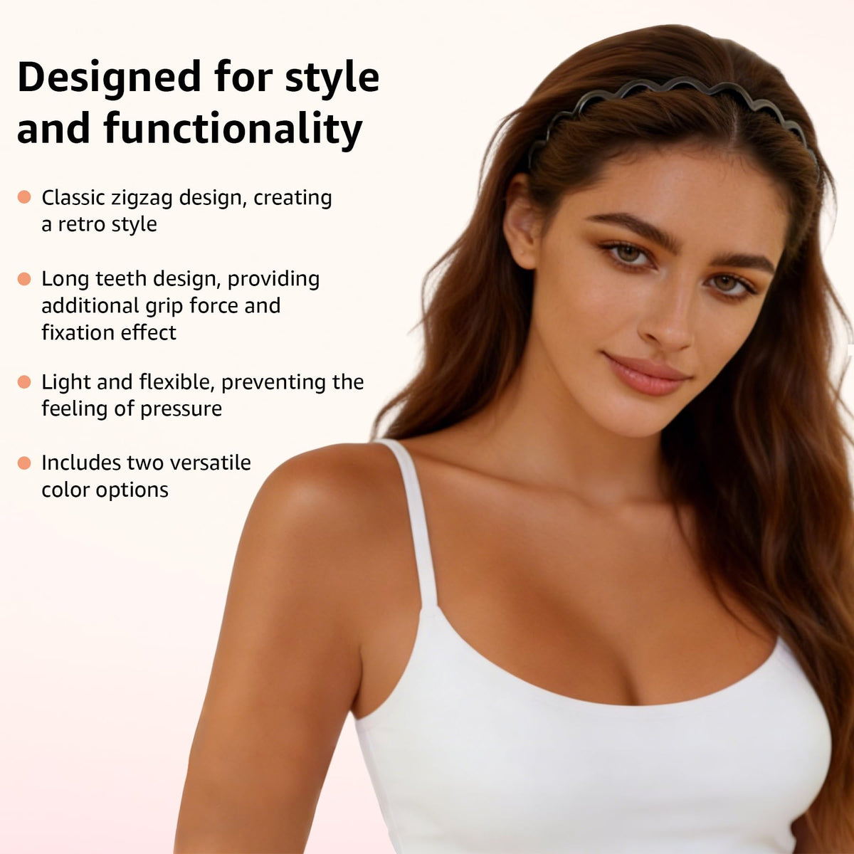 Botanikind Zig Zag Headband styled with hair in a chic braid