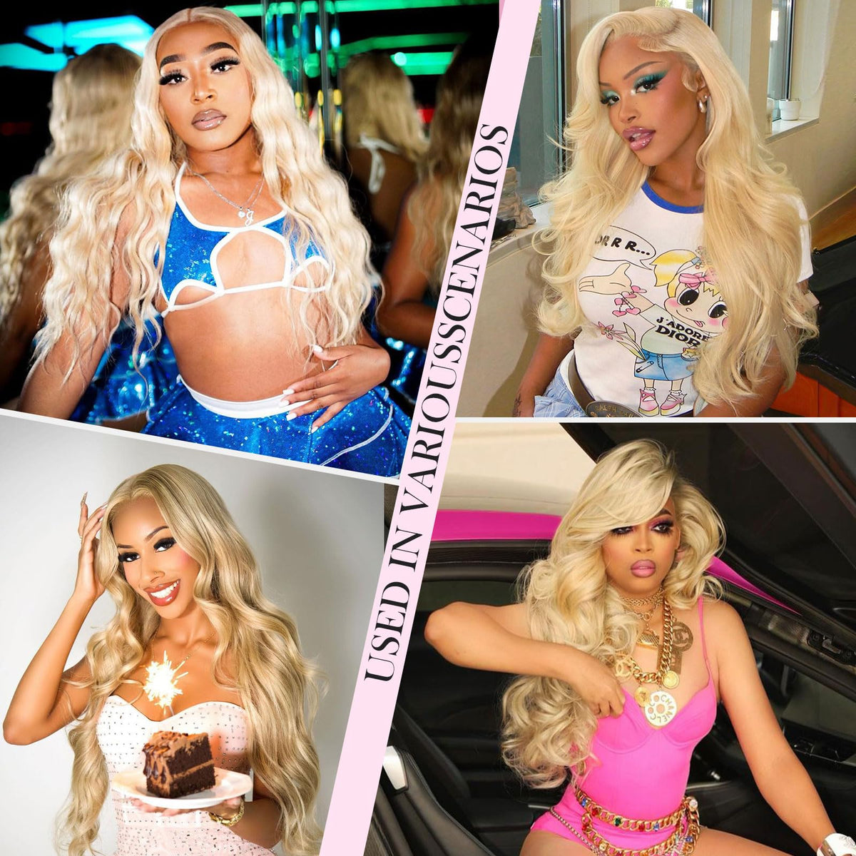 BOTNNS 28 Inch 613 Blonde Lace Front Wig back view