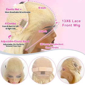 BOTNNS 28 Inch 613 Blonde Lace Front Wig close-up of lace