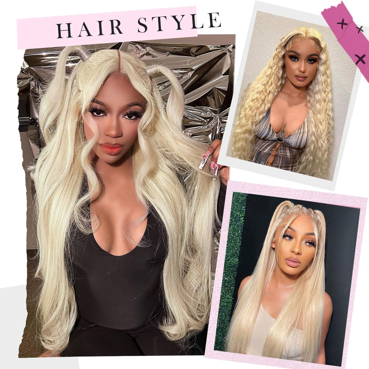 BOTNNS 28 Inch 613 Blonde Lace Front Wig on mannequin