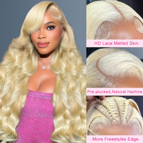 BOTNNS 28 Inch 613 Blonde Lace Front Wig side view