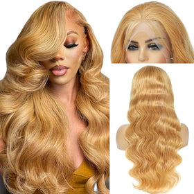 Boumon Honey Blonde Wig front view with natural hairline