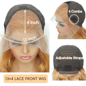 Boumon Honey Blonde Wig styled in loose waves
