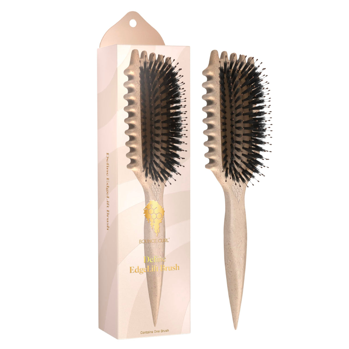 Bounce Curl Define EdgeLift Brush front view in tan
