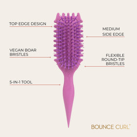 Bounce Curl Define EdgeLift Brush showing flexible round-tip bristles