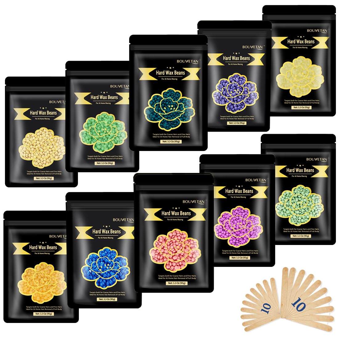 Bouvetan hard wax beads multi-colour pack front view
