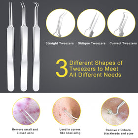 Boxoyx blackhead remover tools in a metal case