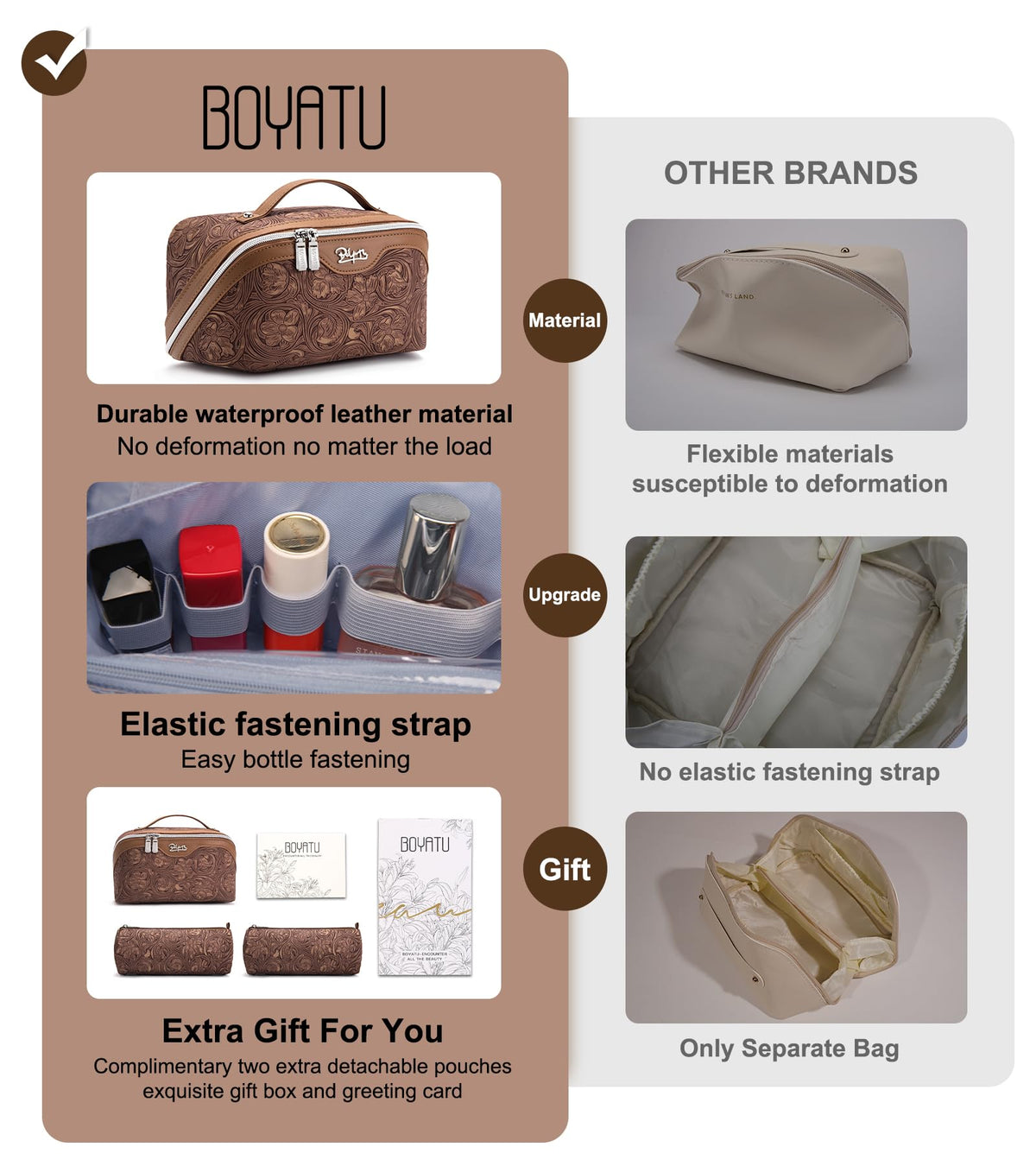 BOYATU floral makeup bag outdoors