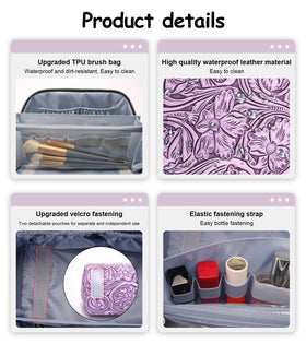 BOYATU Travel Makeup Bag displayed in a bathroom setting