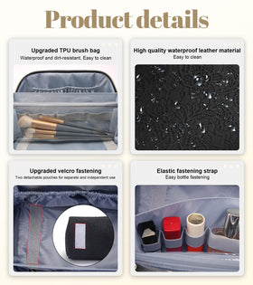 BOYATU Travel Makeup Bag displayed with cosmetics