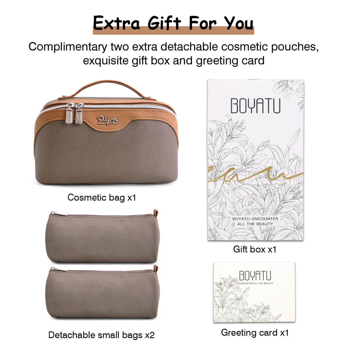 BOYATU travel makeup bag gift box packaging
