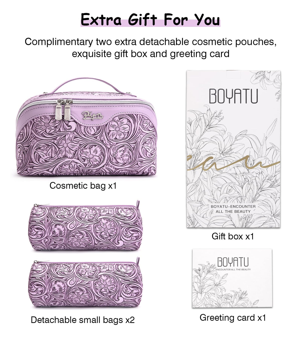 BOYATU Travel Makeup Bag in a travel suitcase