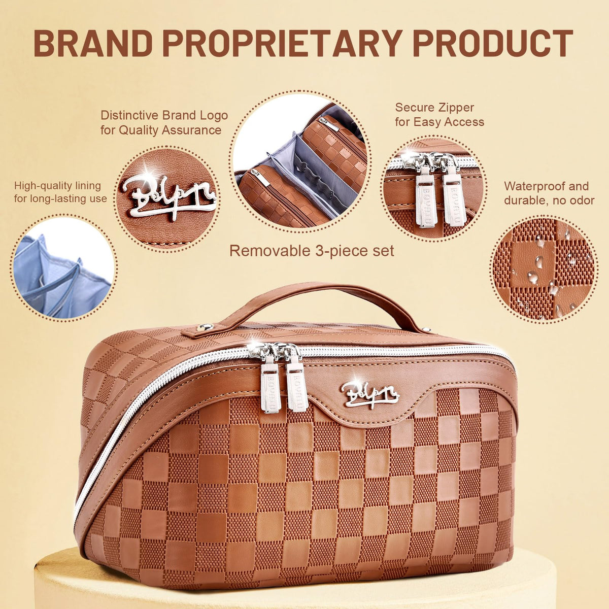 BOYATU travel makeup bag in elegant gift box