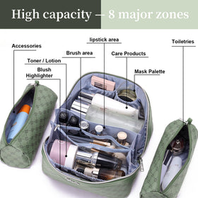 BOYATU Travel Makeup Bag open-flat design displaying contents