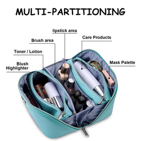 BOYATU Travel Makeup Bag Organizer being wiped clean