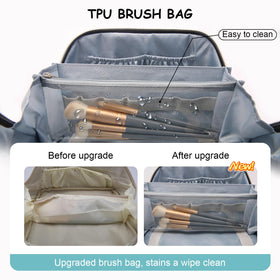 BOYATU Travel Makeup Bag Organizer lifestyle scene on a beach