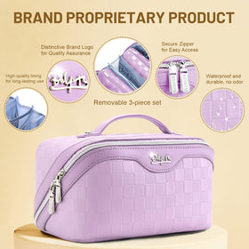 BOYATU Travel Makeup Bag Organizer side view with zipper