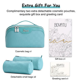 BOYATU Travel Makeup Bag Organizer waterproof compartment close-up