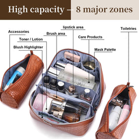 BOYATU Travel Makeup Bag Set displayed outdoors