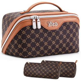 BOYATU Travel Makeup Bag Set front view with detachable pouches