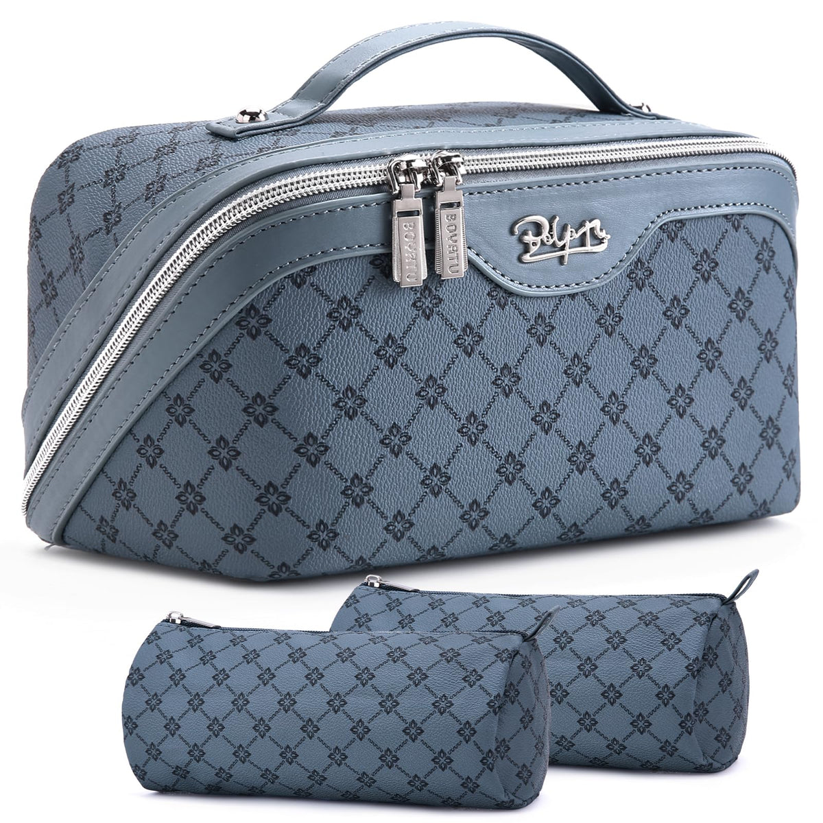 BOYATU Travel Makeup Bag Set front view with pouches