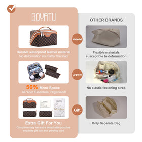 BOYATU Travel Makeup Bag Set in elegant gift box