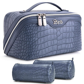 BOYATU Travel Makeup Bag Set large capacity in blue