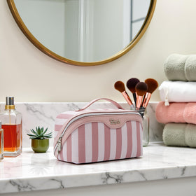 BOYATU Travel Makeup Bag Set lifestyle scene on a vanity