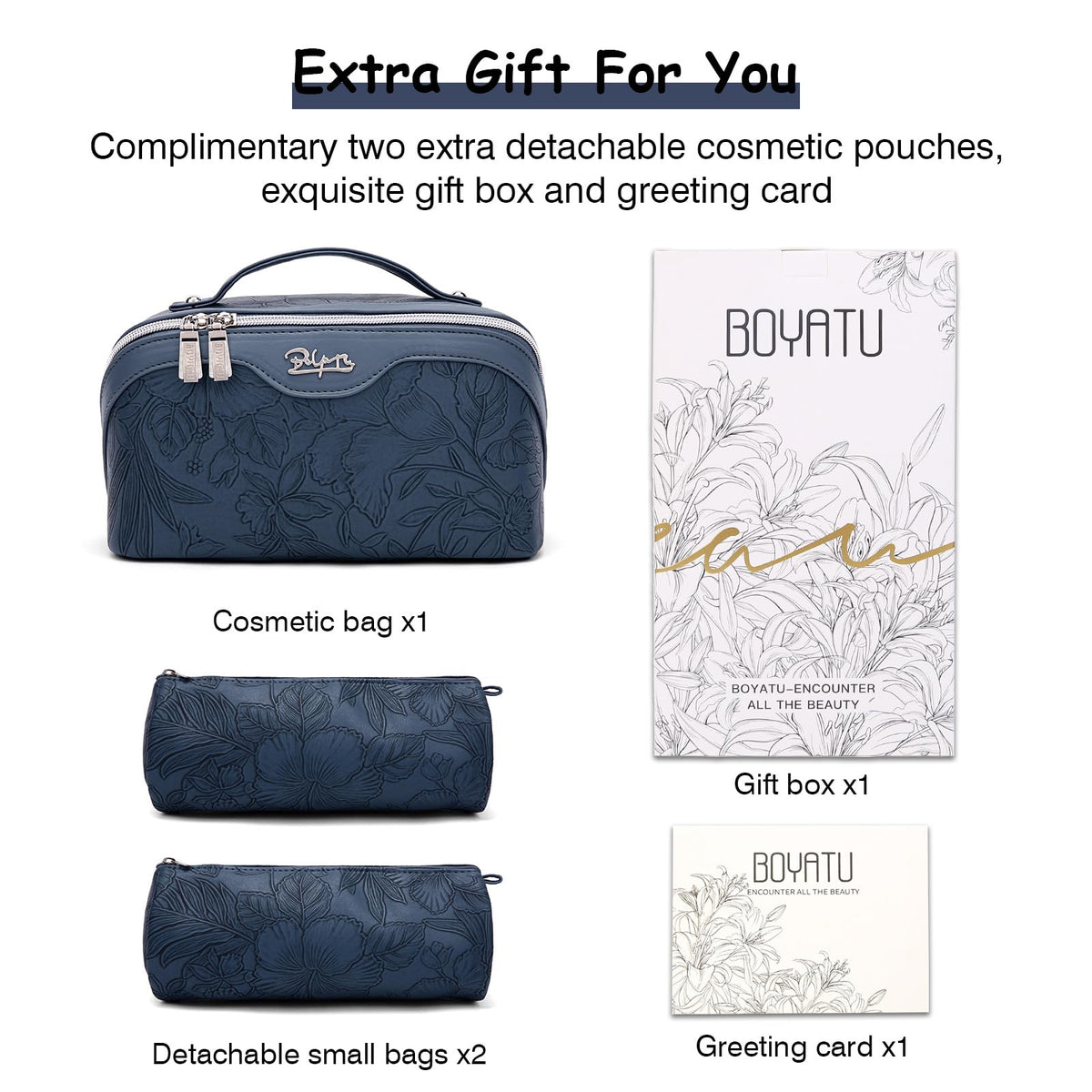 BOYATU travel makeup bag set packaged in gift box