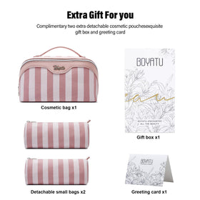BOYATU Travel Makeup Bag Set side view displaying size