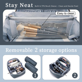 BOYATU Travel Makeup Bag Set side view with zipper