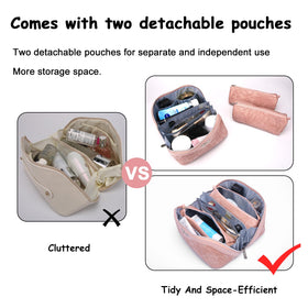 BOYATU Travel Makeup Bag set with cosmetics inside
