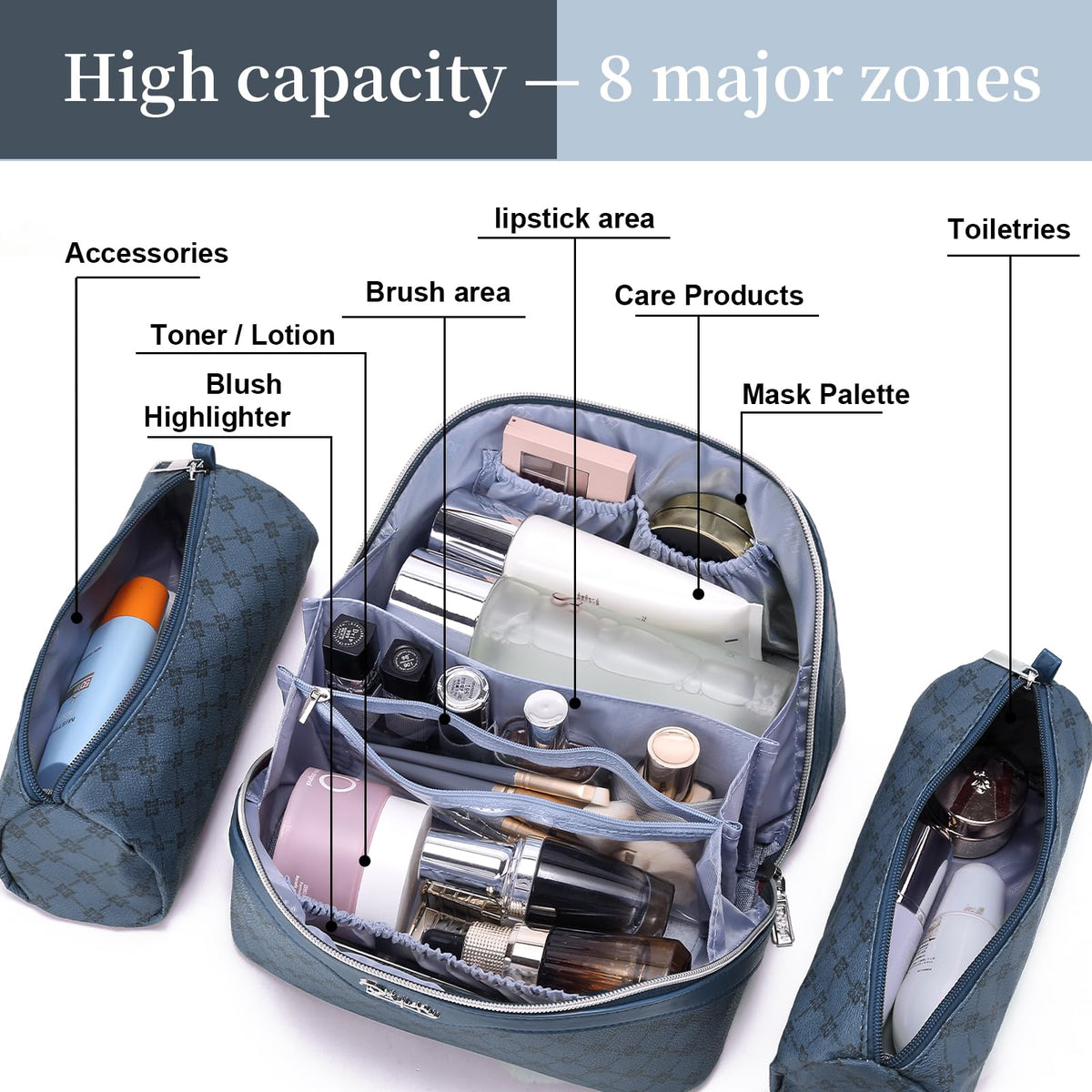 BOYATU Travel Makeup Bag Set with detachable pouches