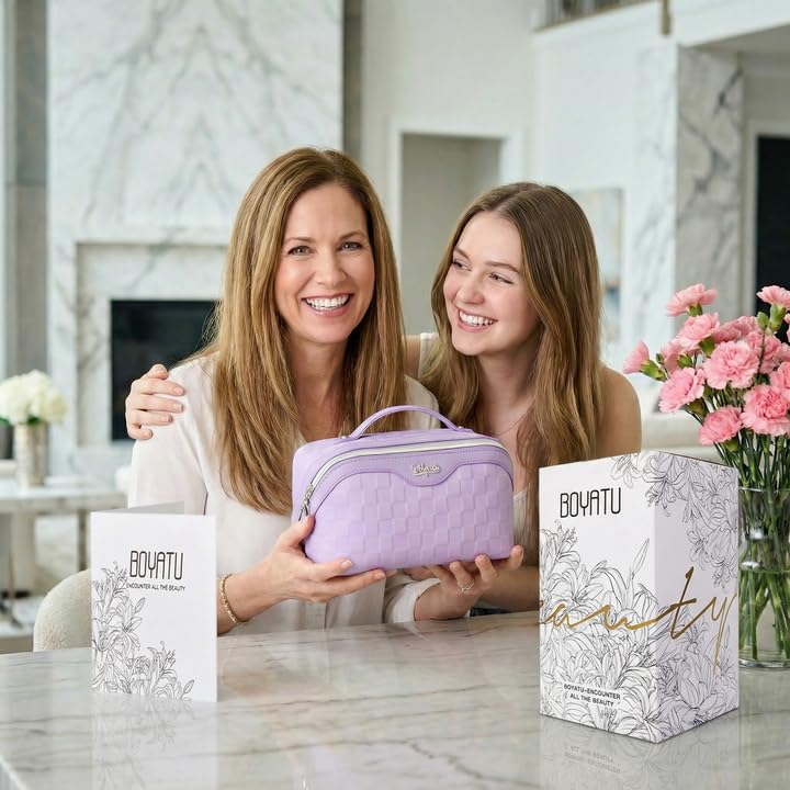 BOYATU Travel Makeup Bag with personalised greeting card inside