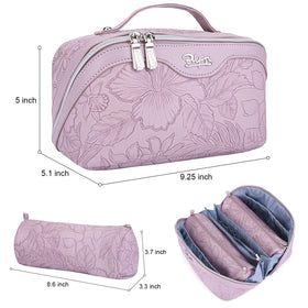 BOYATU Travel Makeup Bag with various makeup items