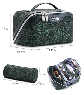 BOYATU Travel Makeup Bags Set 3 Pcs Floral Cosmetic Organiser side view