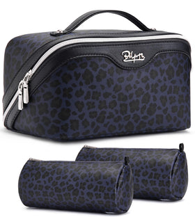 BOYATU Travel Makeup Bags Set in blue with floral design