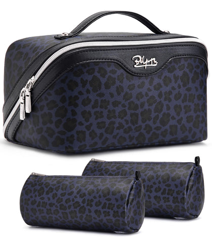 BOYATU Travel Makeup Bags Set in blue with floral design