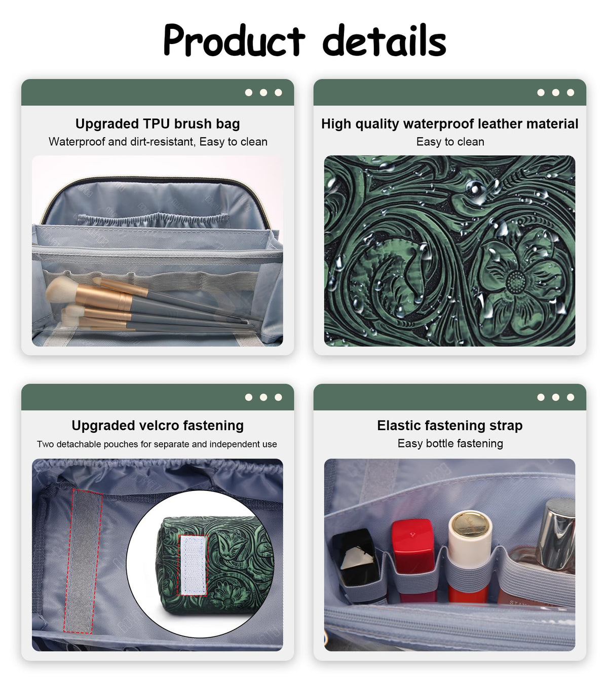 BOYATU Travel Makeup Bags Set in use outdoors