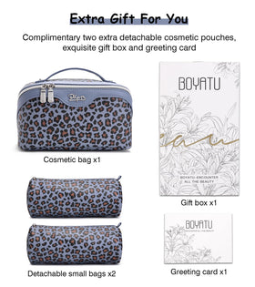 BOYATU Travel Makeup Bags set on a bathroom counter