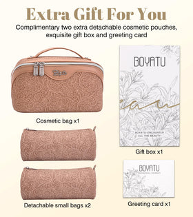 BOYATU Travel Makeup Bags Set with detachable pouches
