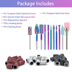 BQAN carbide nail drill bits set displayed on a nail care table