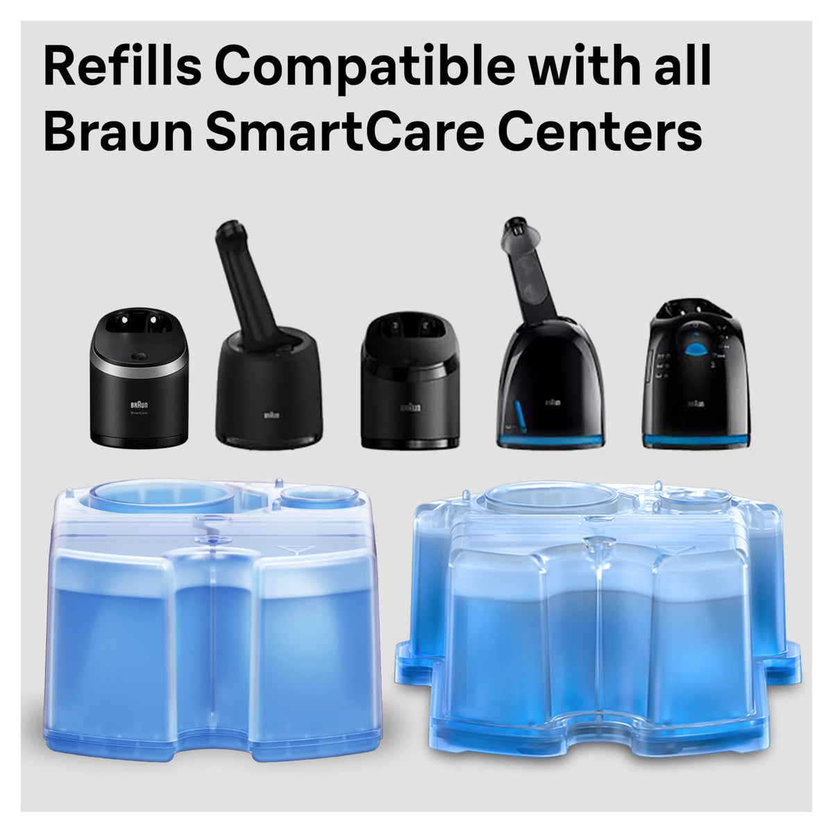Braun Clean & Renew Cartridge in use with shaver