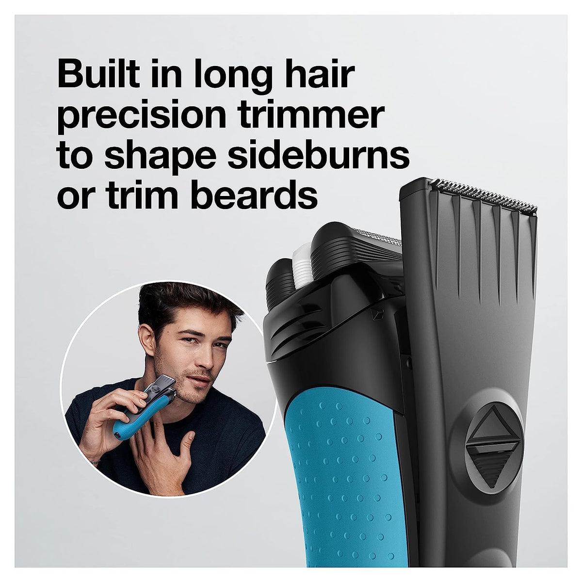 Braun Electric Series 3 Razor displayed with grooming products